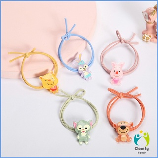 Comfy ยางรัดผมเรืองแสง ที่ผูกผมลายการ์ตูน เครื่องประดับ Hair ring