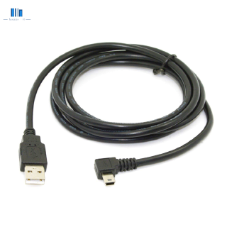 1 . 8 ม. mini usb b type 5 pin male 90 องศามุมซ้าย to usb 2 . 0 male สายเคเบิ้ลสีดํา