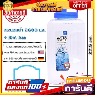 ✨โดนใจ✨ LOCK&amp;LOCK กระบอกน้ำ สีขาว ฝาสีน้ำเงิน ขนาด 14x10.5x27.5 ซม. ขวดน้ำพลาสติก 🍟สุดฮิต!!