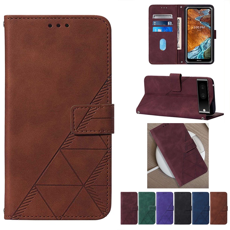 Matte Business Flip Leather Case Oppo K9X 5G Realme 6 8i 9i C21Y C35 9 PRO + 5G GT 2 Casing Embossed