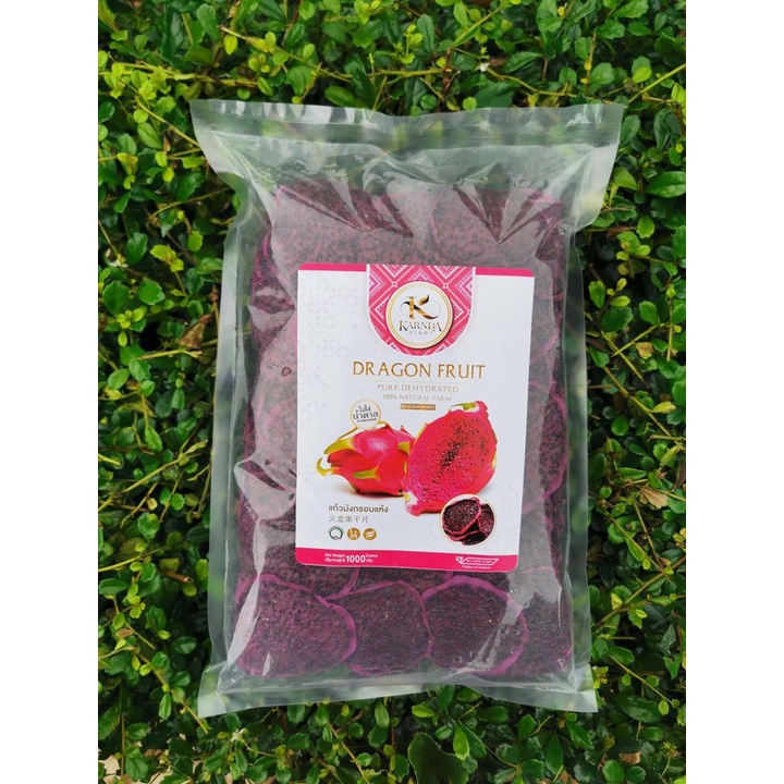 แก้วมังกรอบแห้ง, Dehydrated Dragon Fruit  สีแดง 1KG. - ไร่เกศกานดา