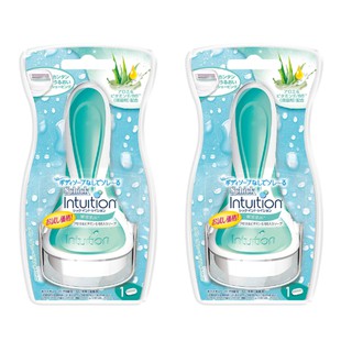 SCHICK INTUITION  มีดโกนพร้อมสบู่ในตัว ชิค อินทูอิชั่น รุ่นเซนซิทีฟ แคร์ เรเซอร์ ว่านหางจระเข้ ชุดละ 2 ชิ้น / SCHICK INT