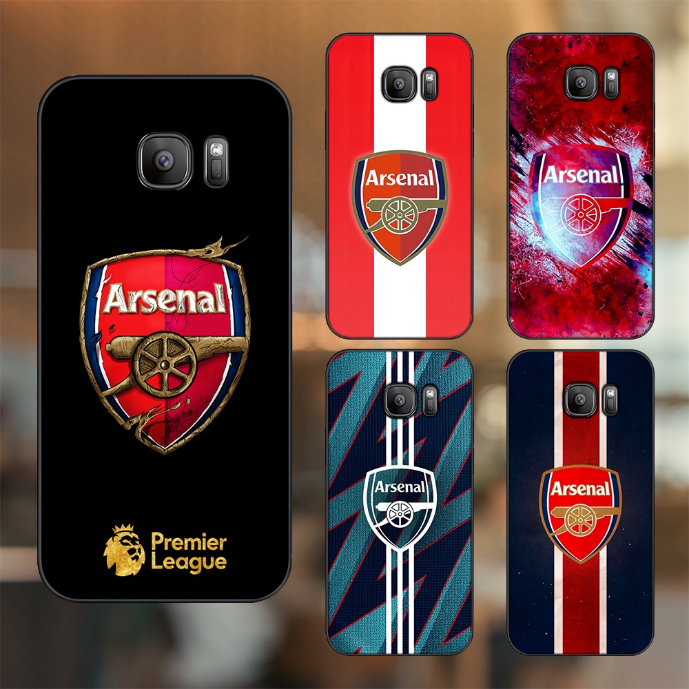 Samsung S6 S6 Edge, S6 Edge Plus, S7, S7 Edge Case พร ้ อมขอบสีดําพิมพ ์ Arsenal FC Image