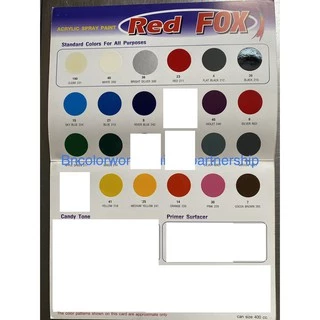 ขายส่ง สเปรย์ RED FOX กระป๋อง 29.- สีสเปรย์ RedFox ราคาถูก เฉดสี 1 สีกระป๋อง ดำด้าน ดำเงา ขาว บอร์น แลคเกอร์ ใส แดง-#-2