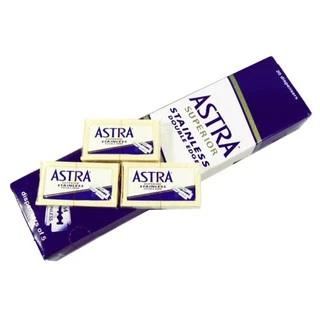 (1กล่องเล็ก บรรจุ 5 ใบ) ใบมีด แอสตร้า ASTRA Superior stainless blade ใบมีด 2 คม ใบมีดแอสต้า โกนหนวด โกนเครา กันคิ้ว