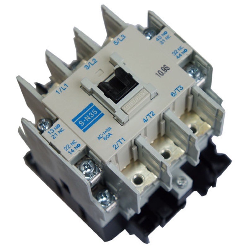 S-N35 MAGNETIC CONTACTORS แมกเนติก คอนแท็กเตอร์  AC-1=Ith 60A 2NO+ 2NC COIL 24V/110V/220V/380V