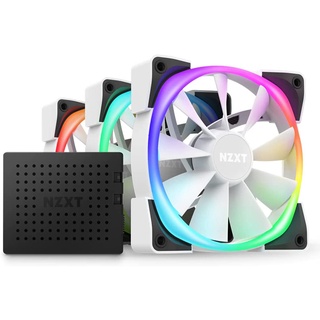 พัดลม NZXT Aer RGB 2 120mm White Triple Pack Fan (3x120mm) With HUE2 Controller