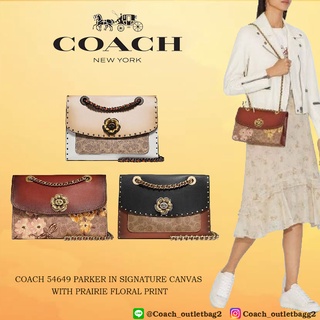 COACH 54649 PARKER IN SIGNATURE CANVAS WITH PRAIRIE FLORAL PRINT