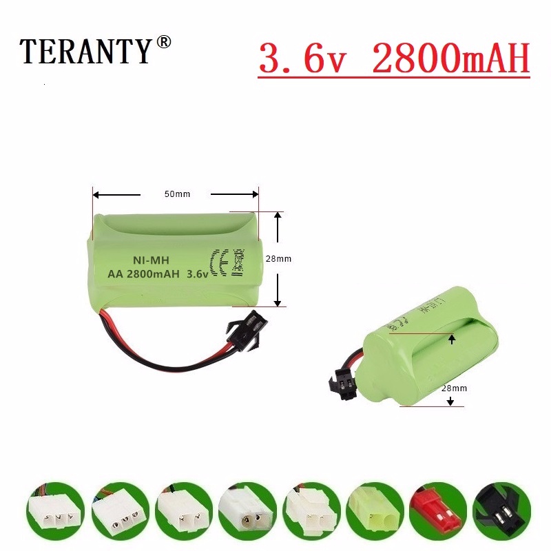 ( T Model ) 3.6v 2800mah NiMH Battery For Rc toy Car Tanks Trains Robot Boat Gun Ni-MH AA 2400mah 3.