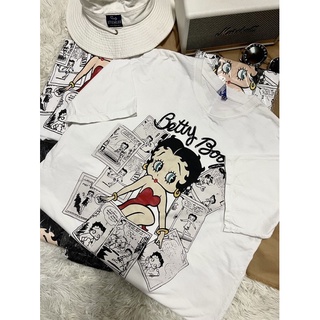 เสื้อยืดสีขาวโอเวอร์ไซส์ BettyBoop Over size