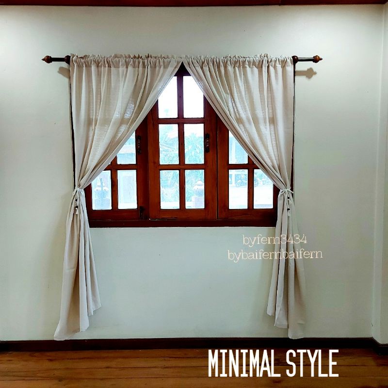 แนะนำ ผ้าม่าน ผ้าม่านผ้าฝ้ายสไตล์มินิมอล ผ้าม่านหน้าต่างประตู กว้าง110cm ราคาพิเศษ มีเก็บเงินปลายทาง