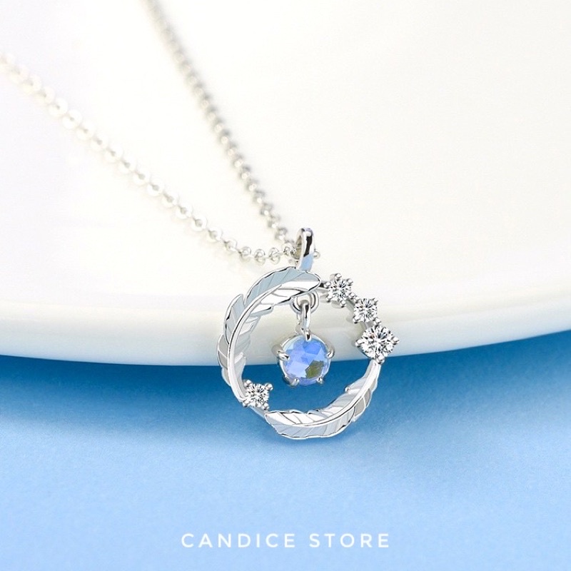สร้อยคอเงินแท้S925 จี้ห้อยหินmoonstone เปลี่ยนสีได้ CD-044