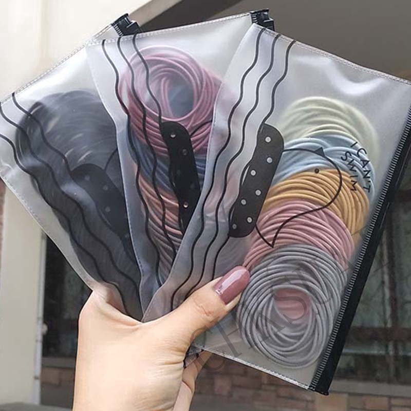 ยางรัดผมผู้หญิง 100 ชิ้น/ถุง ยืดหยุ่น สไตล์เกาหลี สีพื้น ยอดนิยม
