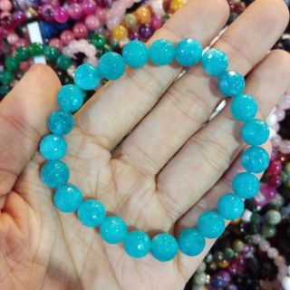 Blue Agate 8mm หินนำโชคการเงิน 🔥หินแท้รับประกัน