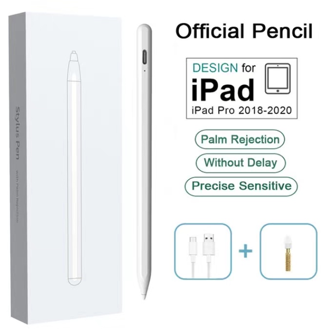 pad pencil ปากกาไอแพด วางมือบนจอ+แรเงาได้ ปากกาสไตลัส Stylus Pen สำหรับ iPad Air5 Air4 Air3 Gen9,8,7,6 Mini6,5