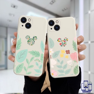 Case Compatible For IPhone 12 11 13 PRO MAX 6 7 6S 8 Plus X XR XS MAX 11 12 13 mini Se 2020 6SPlus 7Plus 6Plus 8Plus XSMAX 11PRO เคสโทรศัพท์มือถือแบบนิ่ม Tpu ลายการ์ตูนมิกกี้ มินนี่เมาส์ ดอกไม้ สําหรับ ไอโฟน