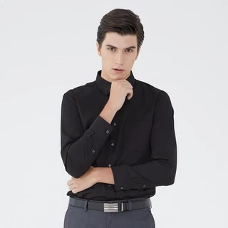 ARROW EASY CARE SHIRT -ดูแลรักษาง่าย สวมใส่สบาย- เสื้อเชิ้ตทำงานแขนยาวสีดำ ทรง SLIM FIT รหัส MACS758