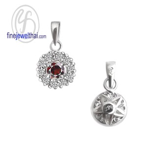 Finejewelthai-จี้โกเมน-โกเมน-จี้พลอย-พลอยประจำเดือนเกิด-Garnet-Silver-Pendant-Birthstone-P1083gm00e (ราคาต่อชิ้น)