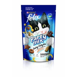 Purina Felix/ Friskies ปาร์ตี้มิกซ์ ขนมแมวกรอบ 50-60g.