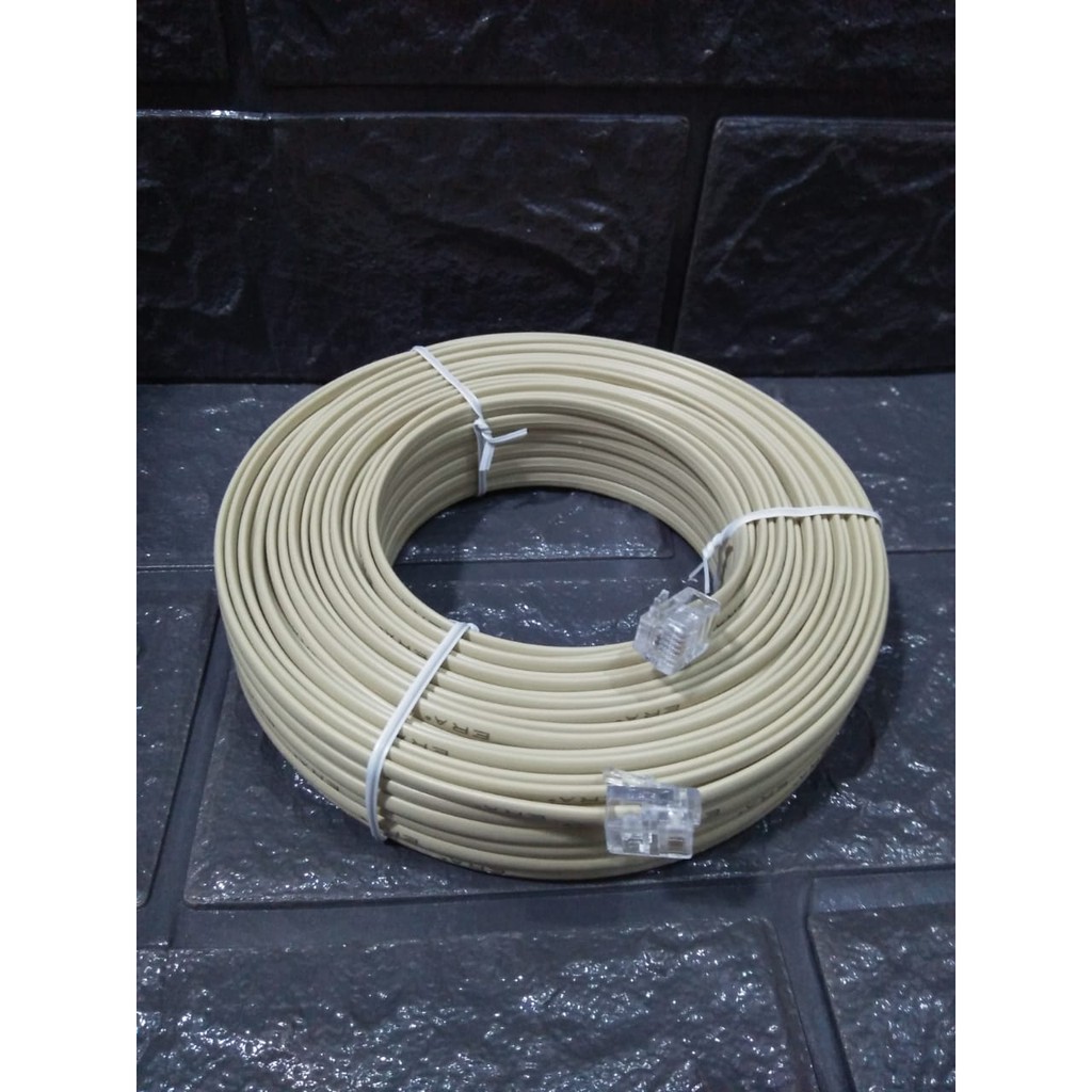 RJ11 TELEPHONE LINE CABLE 30 เมตร + RJ11 CONNECTOR - สายโทรศัพท์