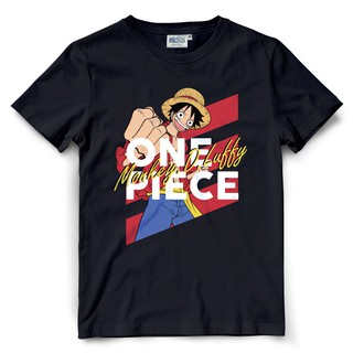 เสื้อยืดแขนสั้น Dextreme เสื้อวันพีซ One Piece ลูฟี่ Luffy สีดำ