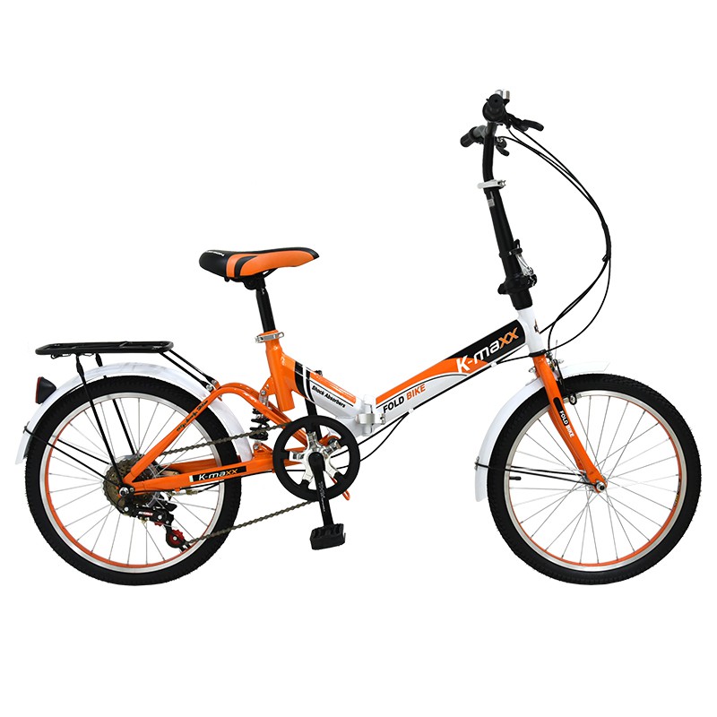 K-BIKE MAXX จักรยานพับได้ FOLDING BIKE 20 นิ้ว 6 Speed รุ่น 20K62 New Design (ส้ม/ขาว)