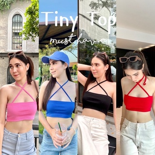 🦋Tiny Top🦋 งื้อออ รุ่นนี้ต้องยกให้ เสื้อเกาะอกผูกคอ ผูกได้หลายแบบ สวยเซกซี่ขี้เล่นมาก ขับผิว ผ้าญี่ปุ่นนำเข้า Cropbkk