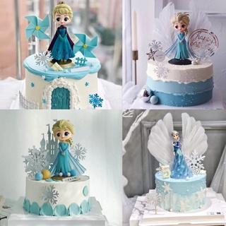 ท็อปเปอร์เค้ก Frozen Elsa Anna สําหรับตกแต่งเค้ก