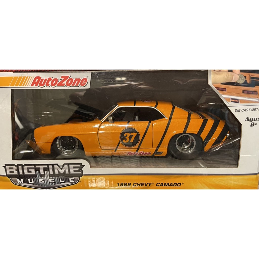 JADA BIGTIME MUSCLE 69 CHEVY CAMARO AUTO ZONE 1:24 DIE CAST CAR PRO STREET BANK