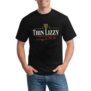 เสื้อยืดลําลอง แฟชั่นสําหรับผู้ชาย แขนสั้น คอกลม พิมพ์ลาย Lizzy Guinness มีหลายสี