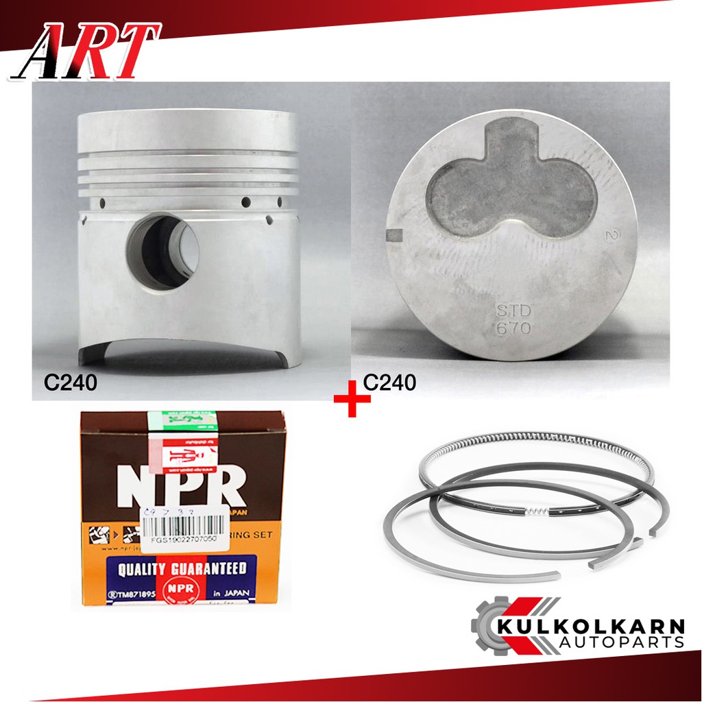 ART ลูกสูบ/แหวน NPR สำหรับ ISUZU KBD รุ่นเครื่อง C240 4 แหวน