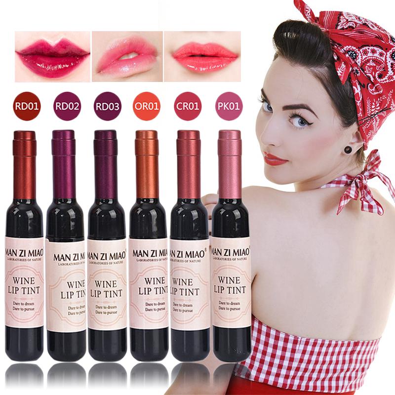 Sexy Waterproof Wine Red Shape Lip Tint Gloss Women Lip Makeup Liquid Lipstick Lipgloss Cosmetic