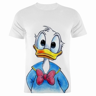 เสื้อยืดคอกลม พิมพ์ลาย Donald Duck 3 มิติ แนวสตรีท แฟชั่นฤดูร้อน สําหรับผู้ชาย และผู้หญิง 2022