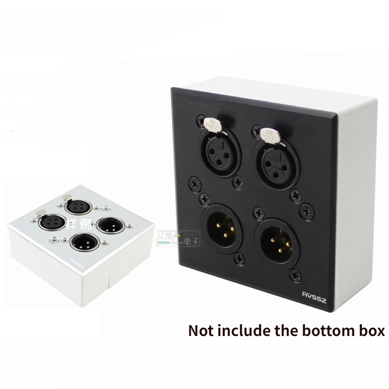 1Pcs four-bits wall 86 multimedia information box aluminum alloy panel XLR male and female YS145 Yon