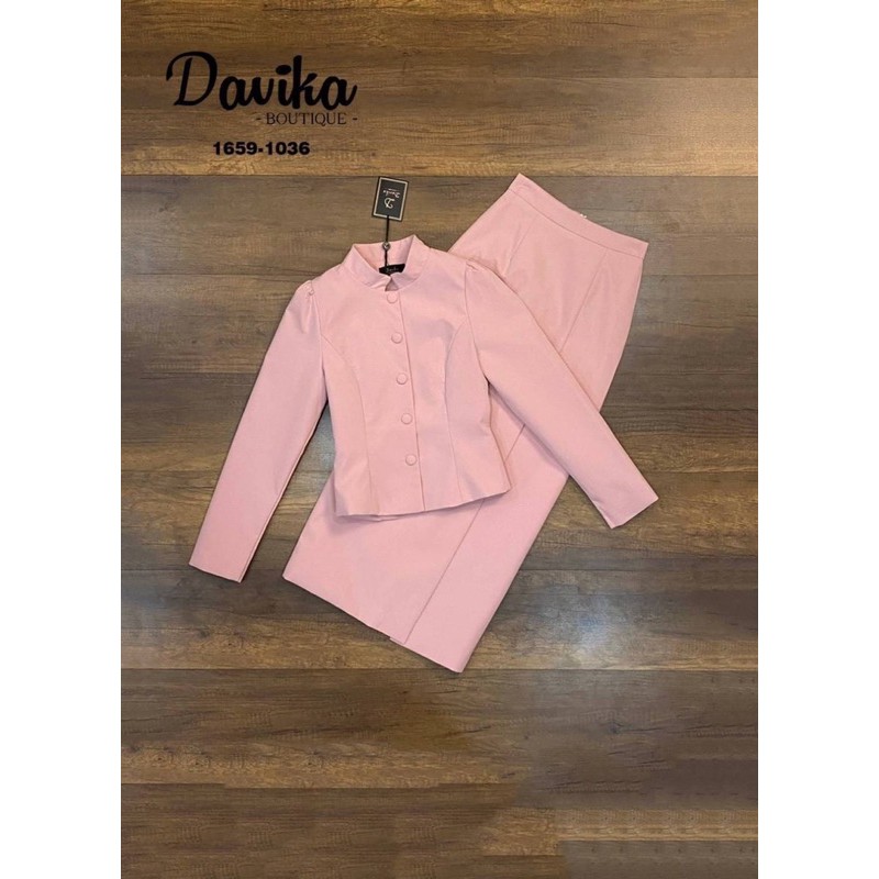 ขุดไทยจิตลดา Set เสื้อ+กระโปรง ชุดออกงาน ชุดสีชมพู Davika #4