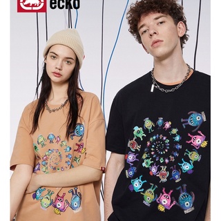 Ecko เสื้อยืดคอกลม แขนสั้น พิมพ์ลายมอนสเตอร์ ทรงหลวม แฟชั่นฤดูร้อน สําหรับคู่รัก