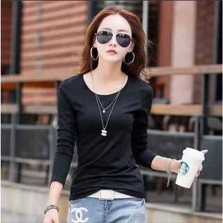 เสื้อคอกลมแขนยาว เต็มตัว (ผ้าคอตตอน) ทรงสวย สินค้าขายดี