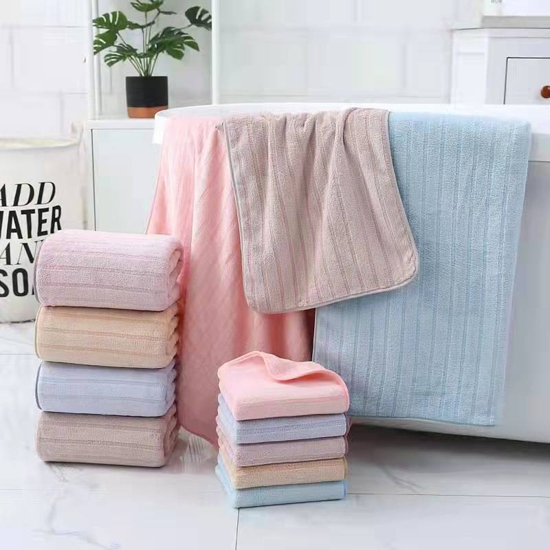 ผ้าเช็ดตัว ผ้าเช็ดตัวนาโนรุ่นขนเป็ด ผ้าหนานุ่ม ซับน้ำดี สีไม่ตก มี 3 สี MA