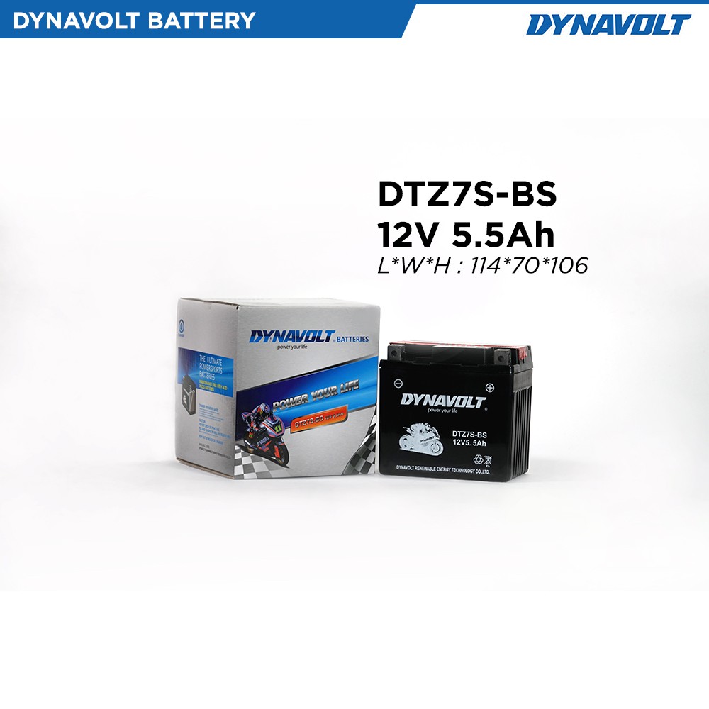 Dynavolt Battery แบตเตอรี มอเตอร์ไซค์ DTZ7S-BS Aerox N-Max X-Max Tricity R3 MT-07 R6 Rebel 300/500 CBR150 PCX125/150