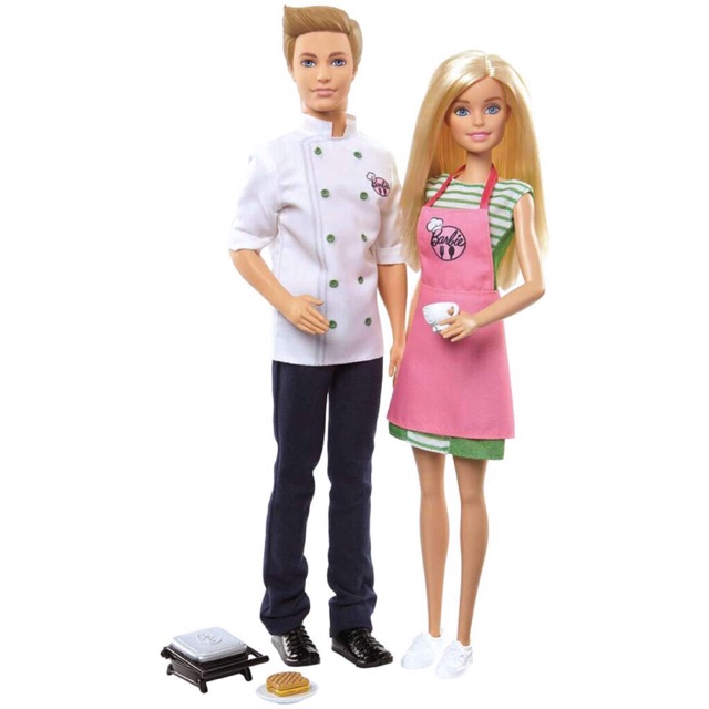 Barbie and Ken Bakery Chef Set ตุ๊กตาบาร์บี้และเคน ลิขสิทธิ์แท้ ชุดทำชนม