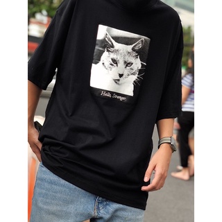 เสื้อ A.HUHH OVERSIZE ลาย Hello stranger (แมว)