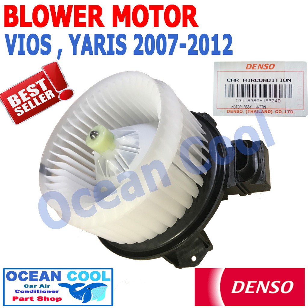 โบลเวอร์ มอเตอร์ วีออส , ยาริส 2007 - 2012 DENSO แท้ TG116360-15204D VIOS YARIS BW0012 อะไหล่ แอร์ รถยนต์