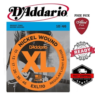 Daddario EXL 110 สายกีตาร์ไฟฟ้านิกเกิล 10-46 Gauge Tali Gitar Elektrik