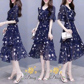 Daisy Premium Dress งานป้ายเดซี่ 
เดรสคอวีแขนระบาย ผ้าชีฟองซิลค์เนื้อนุ่มมากค่ะ