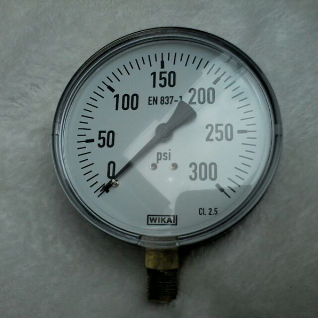WIKA PRESSURE GUAGE 300 psi en837-1 เกลียว 1/4" NPT หน้าปัด 4 นิ้ว เกจวัดลมเดี่ยว