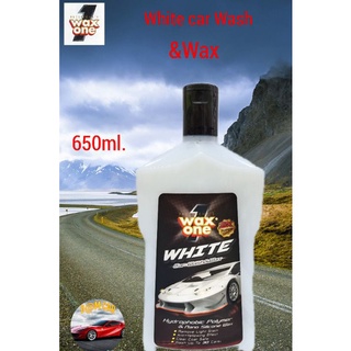 Wax One White Car Wash and Wax แชมพูล้างรถสำหรับรถสีขาวและสีอ่อนขนาด650ml.