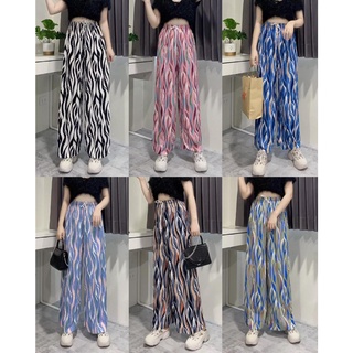 กางเกง 9 ส่วนอัดพลีท ขาบาน มีให้เลือก 6 สี ผ้านิ่ม ใส่สบาย สำหรับวัยรุ่น  คนอ้วนก็ใส่ได้