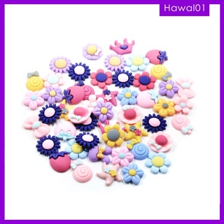 ดอกไม้เรซิ่น Cabochons สําหรับตกแต่งงานหัตถกรรม 50 ชิ้น