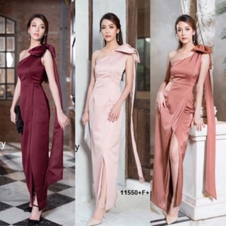 Maxi dress เดรสไหล่เดียว แต่งโบว์ ซิปหลัง🔥🔥พร้อมส่ง เดรสสีแดง เดรสสีชมพู เดรสออกงาน เดรสงานแต่ง ชุดงานแต่ง