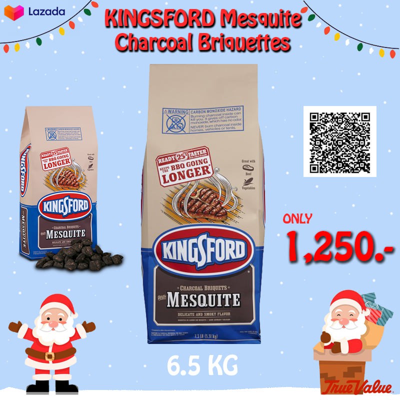 KINGSFORD ถ่านอัดก้อนกลิ่นเมสควิท ขนาด 6.5 กิโลกรัม/ KINGSFORD 6.5 Kg. Mesquite Charcoal Briquettes  (True Value)